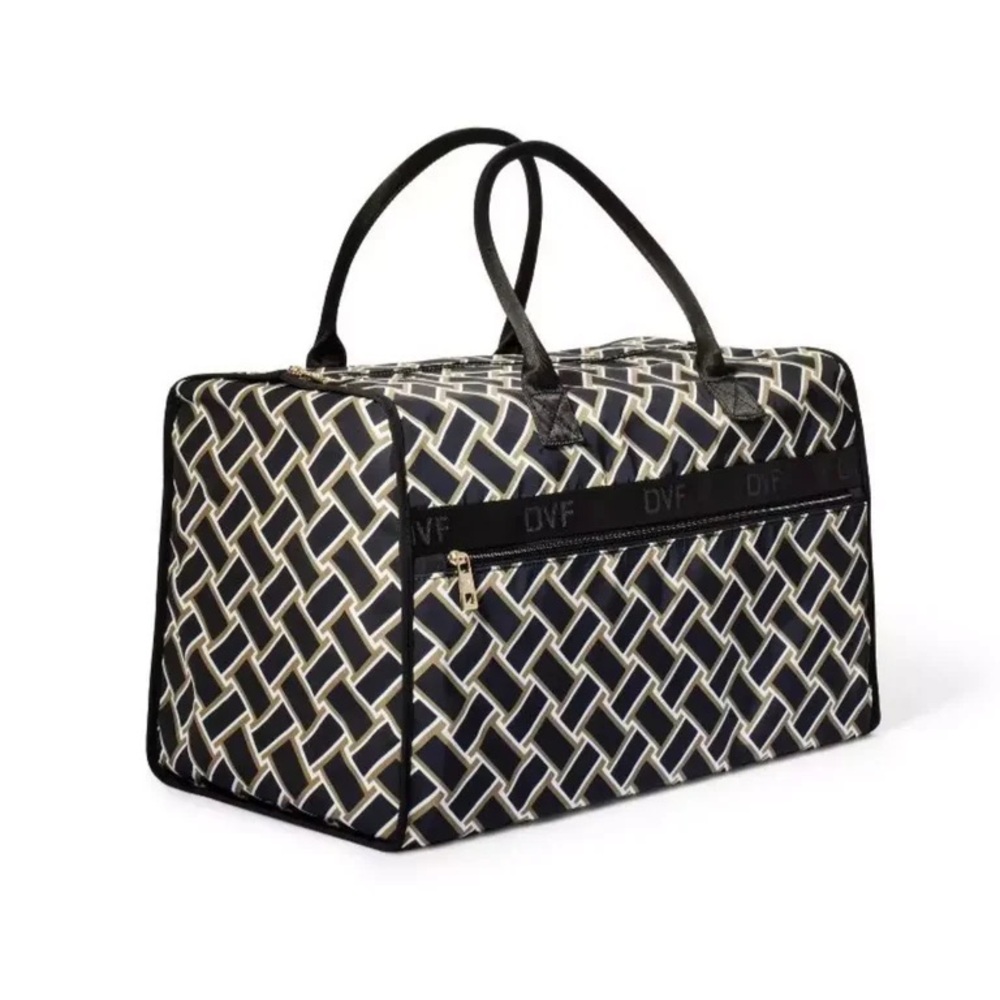 DVF Geometric Patterned Duffle Tote Bag